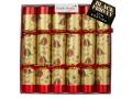 Christmas Crackers 12 stuks Gold Robin