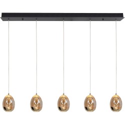 Hanglamp Golden Egg 5 lichts balk