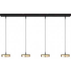 Hanglamp Imperia 4 lichts balk matzwart/goud 130 cm