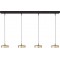 Hanglamp Imperia 4 lichts balk matzwart/goud 130 cm