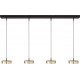 Hanglamp Imperia 4 lichts balk matzwart/goud 130 cm