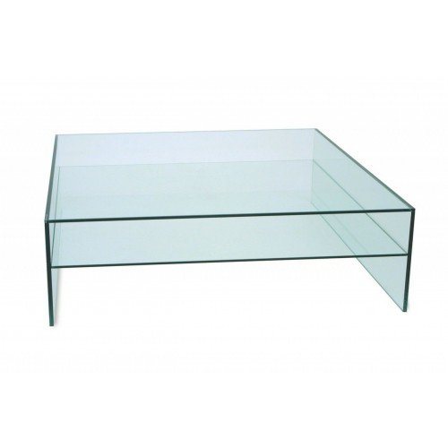 Glazen salontafel 100 x 100 cm