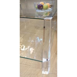 Glazen sidetable 30 x 110 cm